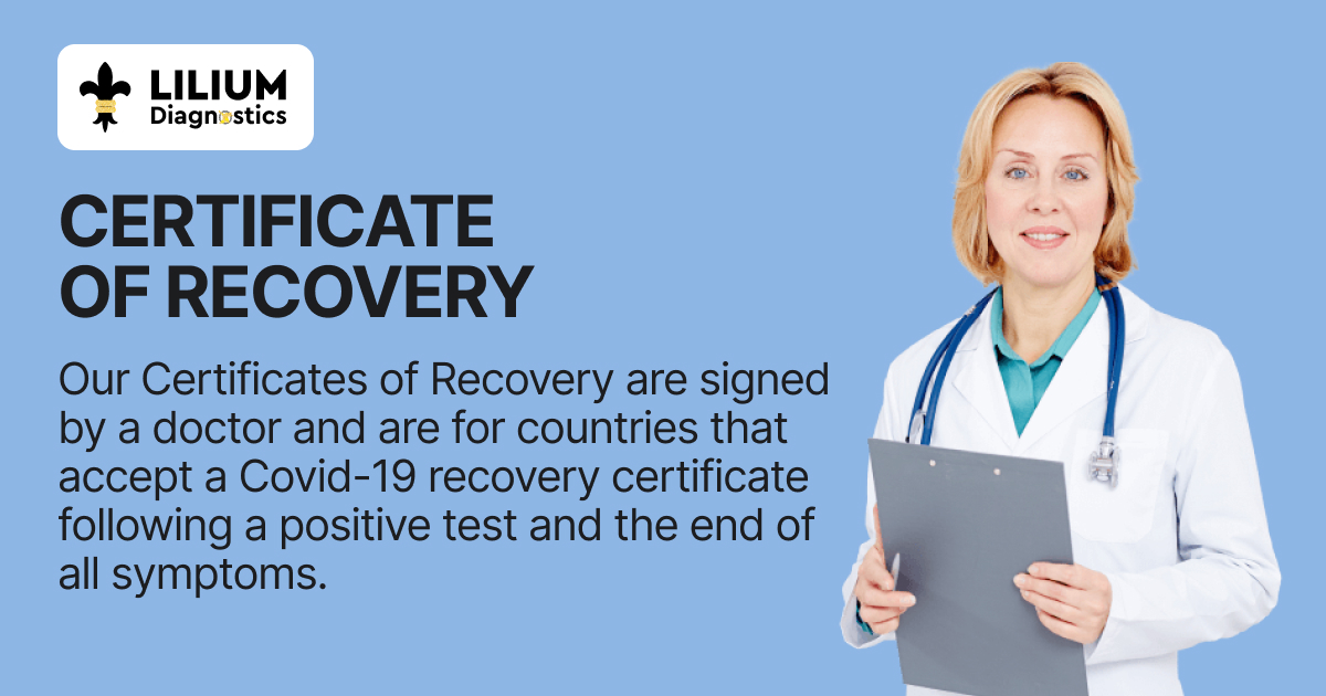 Recovery Certificate Form Lilium Diagnostics